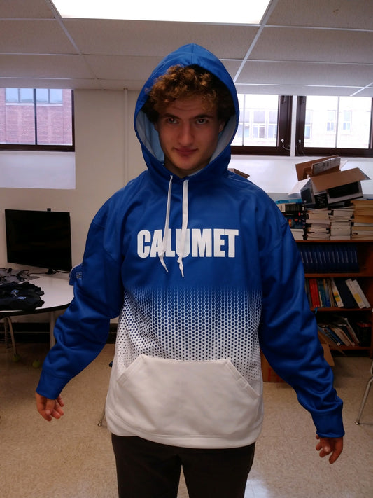 Blue and White Gradient Hoodie