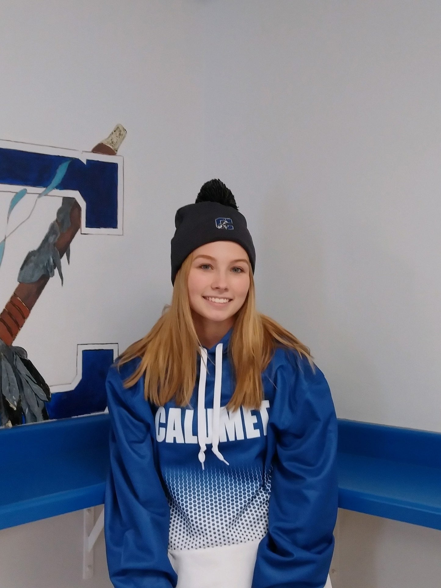 Blue and White Gradient Hoodie